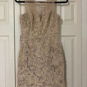BCBGMAXAZRIA embroidered and lace cocktail dress